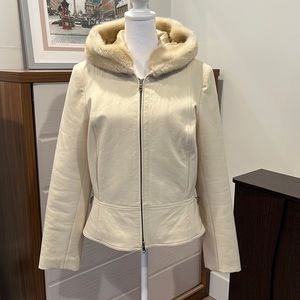 Jenne Maag Off White Jacket with Fur Hood